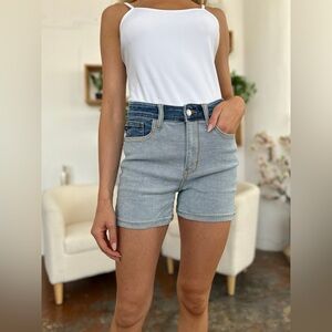 Judy Blue Color Block Denim Jean Shorts